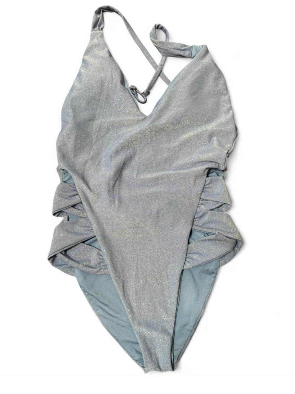 Soluna Swim Shimmer Side Cut Out One Piece Swimsuit Beachy Vacation Coastal M